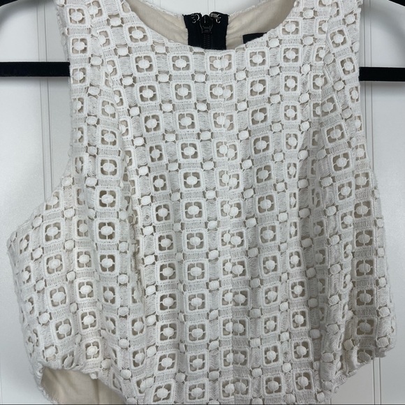 TIBI Sonoran Eyelet Ivory Cutout Cotton Dress - Picture 4 of 7